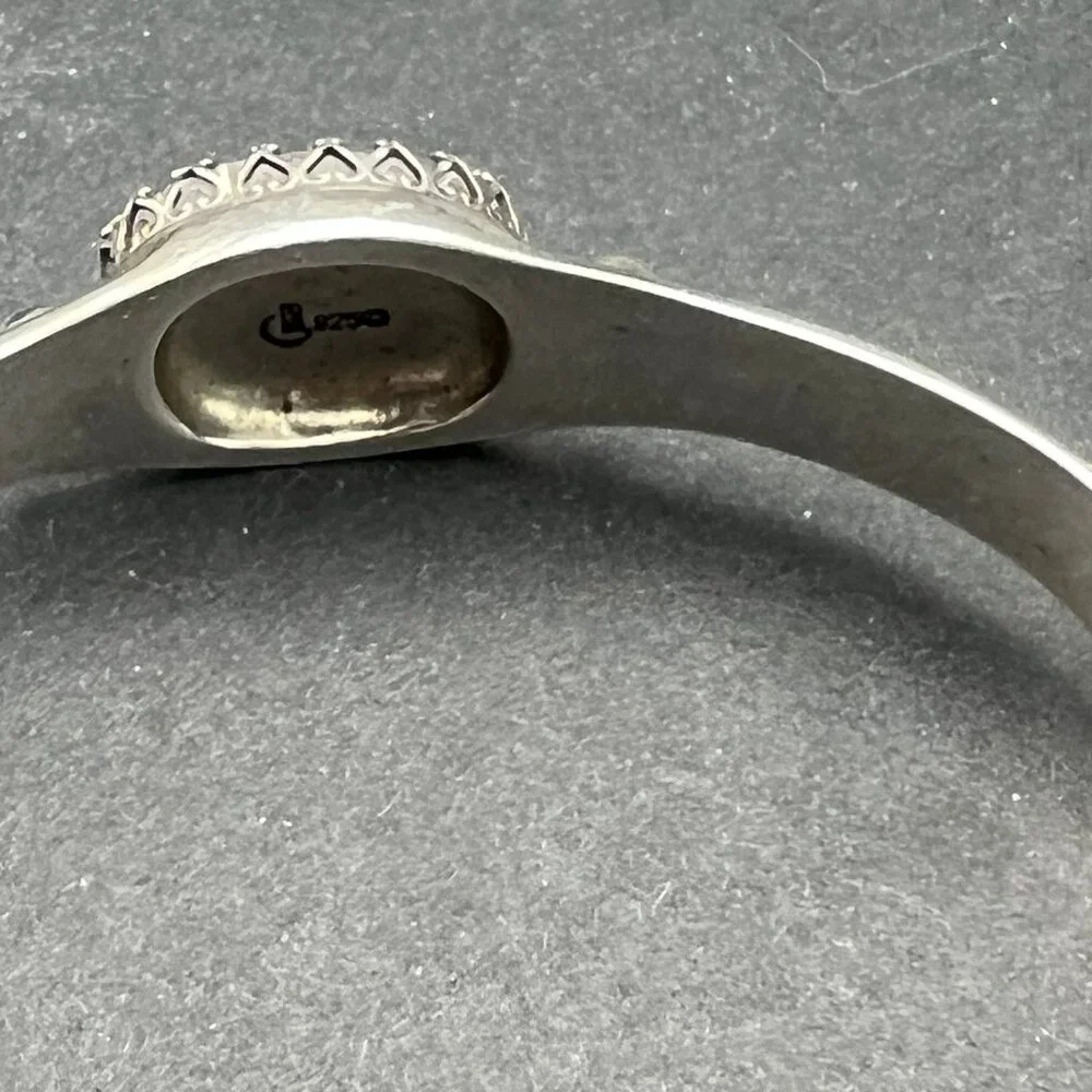 Relios Carolyn Pollack Amethyst Sterling Cuff Bracelet‎ Bezel Set Southwestern - Picture 7 of 10